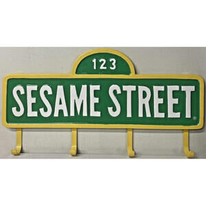 Sesame Street - Sign Wall Coat Hook Rack - Cast Metal - 2018